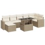 Set de sofás de jardín y cojines 8 piezas ratán sintético beige en Conjuntos de jardín | Comprar online en Foru.es