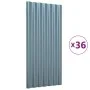 Paneles de tejado 36 unidades acero recubierto gris 80x36 cm de vidaXL, Tejas y baldosas para techo - Ref: Foro24-319139, Pre...