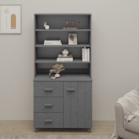Aparador HAMAR madera de pino maciza gris oscuro de vidaXL, Aparadores - Ref: Foro24-3100924, Precio: 259,34 €, Descuento: %