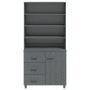 Aparador HAMAR madera de pino maciza gris oscuro de vidaXL, Aparadores - Ref: Foro24-3100924, Precio: 259,34 €, Descuento: %