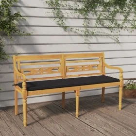 Banco Batavia con cojín antracita madera maciza de teca 150 cm de vidaXL, Bancos de jardín - Ref: Foro24-3100826, Precio: 240...