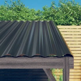 Roof panels 12 units anthracite coated steel 100x36 cm by vidaXL, Roof tiles and roof tiles - Ref: Foro24-319145, Price: 86,4...
