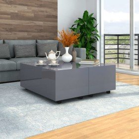 Mesa de centro gris brillo 100x100x35 cm en Mesas de centro | Comprar online en Foru.es