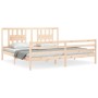 Estructura de cama con cabecero madera maciza 200x200 cm de vidaXL, Camas y somieres - Ref: Foro24-3194591, Precio: 146,10 €,...