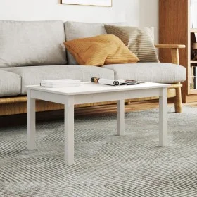 Couchtisch aus massivem weißem Kiefernholz, 80 x 50 x 40 cm von vidaXL, Couchtisch - Ref: Foro24-814280, Preis: 58,93 €, Raba...