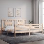 Estructura de cama con cabecero madera maciza 200x200 cm de vidaXL, Camas y somieres - Ref: Foro24-3194591, Precio: 146,10 €,...