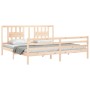 Estructura de cama con cabecero madera maciza 200x200 cm de vidaXL, Camas y somieres - Ref: Foro24-3194591, Precio: 146,10 €,...