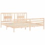 Estructura de cama con cabecero madera maciza 200x200 cm de vidaXL, Camas y somieres - Ref: Foro24-3194591, Precio: 146,10 €,...