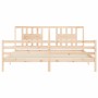 Estructura de cama con cabecero madera maciza 200x200 cm de vidaXL, Camas y somieres - Ref: Foro24-3194591, Precio: 146,10 €,...