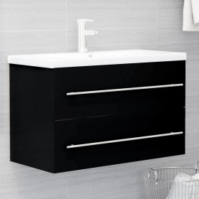 Mueble con lavabo de aglomerado negro de vidaXL, Tocadores de baño - Ref: Foro24-3099051, Precio: 200,92 €, Descuento: %