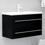 Mueble con lavabo de aglomerado negro de vidaXL, Tocadores de baño - Ref: Foro24-3099051, Precio: 200,92 €, Descuento: %