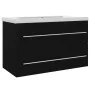 Mueble con lavabo de aglomerado negro de vidaXL, Tocadores de baño - Ref: Foro24-3099051, Precio: 193,33 €, Descuento: %