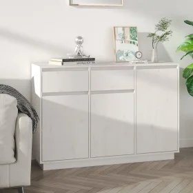 Aparador de madera maciza de pino blanco 110x34x75 cm de vidaXL, Aparadores - Ref: Foro24-814330, Precio: 153,46 €, Descuento: %