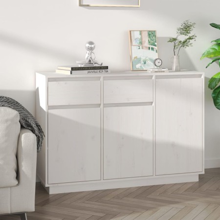 Aparador de madera maciza de pino blanco 110x34x75 cm de vidaXL, Aparadores - Ref: Foro24-814330, Precio: 155,85 €, Descuento: %