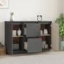 Aparador de madera maciza de pino gris 111x34x75 cm de vidaXL, Aparadores - Ref: Foro24-814311, Precio: 160,70 €, Descuento: %
