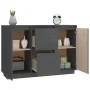 Aparador de madera maciza de pino gris 111x34x75 cm de vidaXL, Aparadores - Ref: Foro24-814311, Precio: 158,69 €, Descuento: %