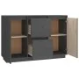 Aparador de madera maciza de pino gris 111x34x75 cm de vidaXL, Aparadores - Ref: Foro24-814311, Precio: 158,69 €, Descuento: %