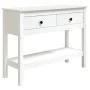 Mesa consola de madera maciza de pino blanco 100x35x75 cm de vidaXL, Mesas auxiliares - Ref: Foro24-814625, Precio: 111,31 €,...