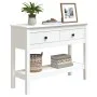 Mesa consola de madera maciza de pino blanco 100x35x75 cm de vidaXL, Mesas auxiliares - Ref: Foro24-814625, Precio: 111,31 €,...