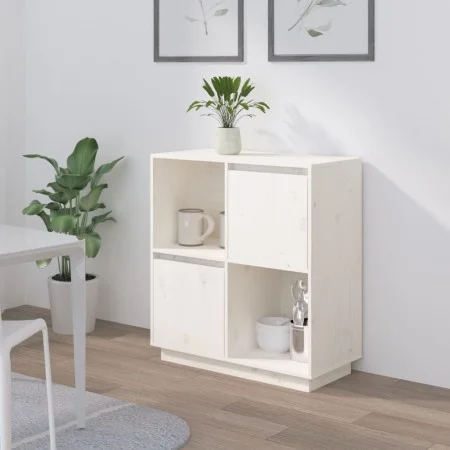 Aparador de madera maciza de pino blanco 74x35x80 cm de vidaXL, Aparadores - Ref: Foro24-814350, Precio: 62,25 €, Descuento: %