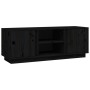 Mueble de TV madera maciza de pino negro 110x35x40,5 cm de vidaXL, Muebles TV - Ref: Foro24-814478, Precio: 99,46 €, Descuent...