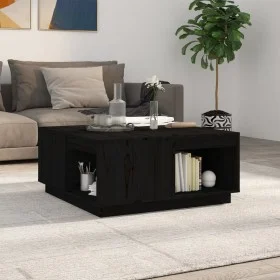 Couchtisch aus massivem schwarzem Kiefernholz, 80 x 81 x 36,5 cm von vidaXL, Couchtisch - Ref: Foro24-814528, Preis: 123,59 €...