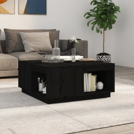 Mesa de centro de madera maciza de pino negro 80x81x36,5 cm de vidaXL, Mesas de centro - Ref: Foro24-814528, Precio: 123,59 €...