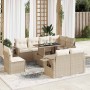 Set de sofás de jardín con cojines 9 pzas ratán sintético beige en Conjuntos de jardín | Comprar online en Foru.es