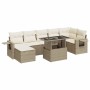 Set de sofás de jardín y cojines 8 piezas ratán sintético beige en Conjuntos de jardín | Comprar online en Foru.es