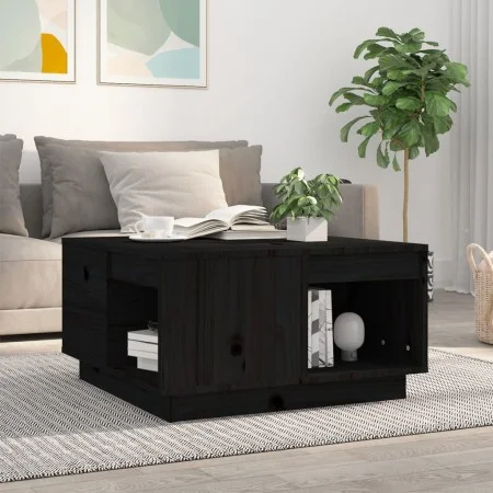 Mesa de centro de madera maciza de pino negro 60x61x32,5 cm de vidaXL, Mesas de centro - Ref: Foro24-814533, Precio: 82,46 €,...