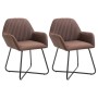 Sillas de comedor giratorias 2 unidades tela marrón de vidaXL, Sillas de comedor - Ref: Foro24-249810, Precio: 187,21 €, Desc...