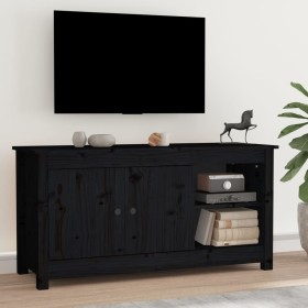 Mueble de TV de madera maciza de pino negro 103x36,5x52 cm de vidaXL, Muebles TV - Ref: Foro24-814593, Precio: 97,32 €, Descu...