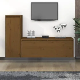Muebles para TV 2 piezas madera maciza de pino marrón miel de vidaXL, Muebles TV - Ref: Foro24-3100117, Precio: 104,48 €, Des...