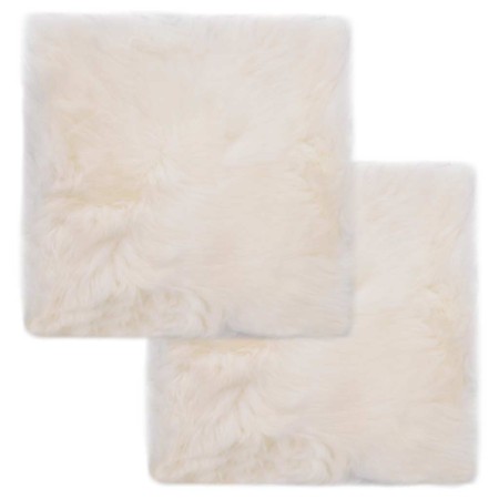 Cojines de sillas 2 uds piel de oveja auténtica blanco 40x40 cm en Decoración | Comprar online en Foru.es