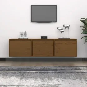 Muebles para TV 3 piezas madera maciza de pino marrón miel de vidaXL, Muebles TV - Ref: Foro24-3100127, Precio: 91,17 €, Desc...