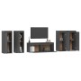 Muebles para TV 5 piezas madera maciza de pino gris de vidaXL, Muebles TV - Ref: Foro24-3100216, Precio: 217,21 €, Descuento: %
