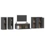 Muebles para TV 5 piezas madera maciza de pino gris de vidaXL, Muebles TV - Ref: Foro24-3100216, Precio: 214,44 €, Descuento: %