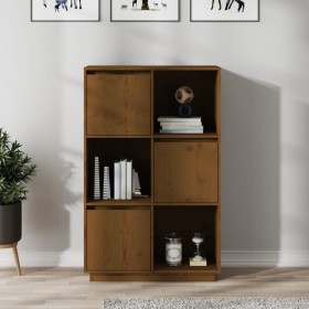 Aparador alto de madera maciza de pino marrón miel 74x35x117 cm de vidaXL, Aparadores - Ref: Foro24-814367, Precio: 79,29 €, ...