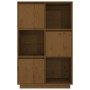 Aparador alto de madera maciza de pino marrón miel 74x35x117 cm de vidaXL, Aparadores - Ref: Foro24-814367, Precio: 79,29 €, ...