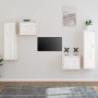 Muebles para TV 4 piezas madera maciza de pino blanco de vidaXL, Muebles TV - Ref: Foro24-3100250, Precio: 185,36 €, Descuent...