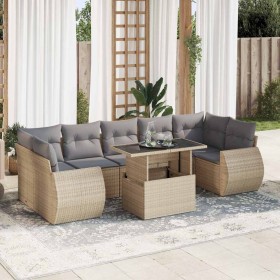 Set de sofás de jardín y cojines 8 piezas ratán sintético beige en Conjuntos de jardín | Comprar online en Foru.es
