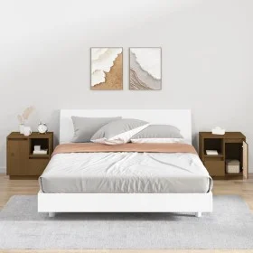 Mesitas noche 2 uds madera maciza pino marrón miel 50x34x50 cm de vidaXL, Mesitas de noche - Ref: Foro24-814486, Precio: 88,8...