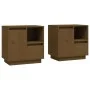 Mesitas noche 2 uds madera maciza pino marrón miel 50x34x50 cm de vidaXL, Mesitas de noche - Ref: Foro24-814486, Precio: 88,8...