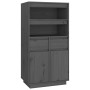 Aparador alto de madera maciza de pino gris 60x40x116,5 cm de vidaXL, Aparadores - Ref: Foro24-814536, Precio: 160,77 €, Desc...