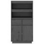 Aparador alto de madera maciza de pino gris 60x40x116,5 cm de vidaXL, Aparadores - Ref: Foro24-814536, Precio: 160,77 €, Desc...