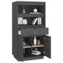 Aparador alto de madera maciza de pino gris 60x40x116,5 cm de vidaXL, Aparadores - Ref: Foro24-814536, Precio: 160,77 €, Desc...