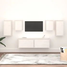 Muebles para TV 6 piezas madera maciza de pino blanco de vidaXL, Muebles TV - Ref: Foro24-3100240, Precio: 221,18 €, Descuent...