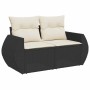 Set de sofás de jardín 6 piezas y cojines ratán sintético negro en Conjuntos de jardín | Comprar online en Foru.es