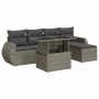 Set de muebles de jardín 6 pzas y cojines ratán sintético gris en Conjuntos de jardín | Comprar online en Foru.es