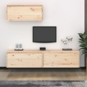 Muebles para TV 3 piezas madera maciza de pino de vidaXL, Muebles TV - Ref: Foro24-3100134, Precio: 180,88 €, Descuento: %